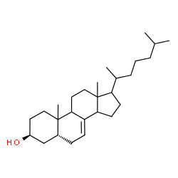 ChemSpider 2D Image | (3beta,5beta,9xi,10xi,13xi,14xi,17xi,20xi)-Cholest-7-en-3-ol | C27H46O