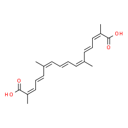 ChemSpider 2D Image | (2Z,4E,6Z,8E,10Z,12E,14Z)-2,6,11,15-Tetramethyl-2,4,6,8,10,12,14-hexadecaheptaenedioic acid | C20H24O4