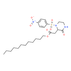 ChemSpider 2D Image | Dodecyl {1-[(4-nitrophenyl)sulfonyl]-3-oxo-2-piperazinyl}acetate | C24H37N3O7S