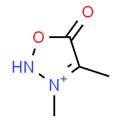 ChemSpider 2D Image | 3,4-Dimethyl-5-oxo-2,5-dihydro-1,2,3-oxadiazol-3-ium | C4H7N2O2