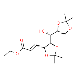 ChemSpider 2D Image | Ethyl (2E)-3-{(4R,5S)-5-[(R)-[(4R)-2,2-dimethyl-1,3-dioxolan-4-yl](hydroxy)methyl]-2,2-dimethyl-1,3-dioxolan-4-yl}acrylate | C16H26O7