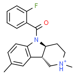 ChemSpider 2D Image | (4aS,9bS)-5-(2-Fluorobenzoyl)-2,8-dimethyl-2,3,4,4a,5,9b-hexahydro-1H-pyrido[4,3-b]indol-2-ium | C20H22FN2O