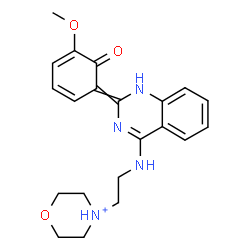 ChemSpider 2D Image | 4-(2-{[2-(5-Methoxy-6-oxo-2,4-cyclohexadien-1-ylidene)-1,2-dihydro-4-quinazolinyl]amino}ethyl)morpholin-4-ium | C21H25N4O3