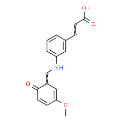 ChemSpider 2D Image | 3-(3-{[(3-Methoxy-6-oxo-2,4-cyclohexadien-1-ylidene)methyl]amino}phenyl)acrylic acid | C17H15NO4