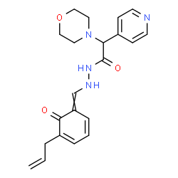 ChemSpider 2D Image | N'-[(5-Allyl-6-oxo-2,4-cyclohexadien-1-ylidene)methyl]-2-(4-morpholinyl)-2-(4-pyridinyl)acetohydrazide | C21H24N4O3