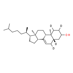 ChemSpider 2D Image | (5beta)-(1,2,5,6-~2~H_4_)Cholest-7-en-3-ol | C27H42D4O