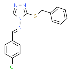 ChemSpider 2D Image | 3-(Benzylsulfanyl)-N-[(E)-(4-chlorophenyl)methylene]-4H-1,2,4-triazol-4-amine | C16H13ClN4S