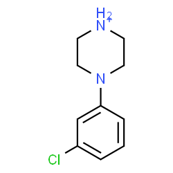 ChemSpider 2D Image | 4-(3-Chlorophenyl)piperazin-1-ium | C10H14ClN2