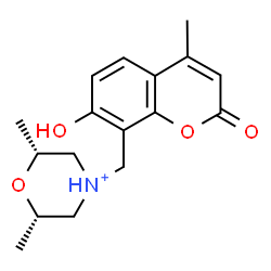 ChemSpider 2D Image | (2R,6S)-4-[(7-Hydroxy-4-methyl-2-oxo-2H-chromen-8-yl)methyl]-2,6-dimethylmorpholin-4-ium | C17H22NO4