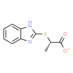 ChemSpider 2D Image | (2S)-2-(1H-Benzimidazol-2-ylsulfanyl)propanoate | C10H9N2O2S