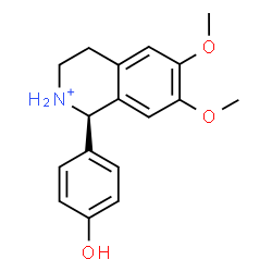 ChemSpider 2D Image | (1R)-1-(4-Hydroxyphenyl)-6,7-dimethoxy-1,2,3,4-tetrahydroisoquinolinium | C17H20NO3