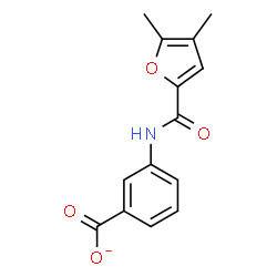 ChemSpider 2D Image | 3-[(4,5-Dimethyl-2-furoyl)amino]benzoate | C14H12NO4