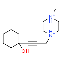 ChemSpider 2D Image | 1-[3-(1-Hydroxycyclohexyl)-2-propyn-1-yl]-4-methylpiperazinediium | C14H26N2O