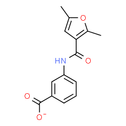 ChemSpider 2D Image | 3-[(2,5-Dimethyl-3-furoyl)amino]benzoate | C14H12NO4