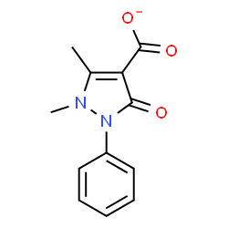 ChemSpider 2D Image | 1,5-Dimethyl-3-oxo-2-phenyl-2,3-dihydro-1H-pyrazole-4-carboxylate | C12H11N2O3