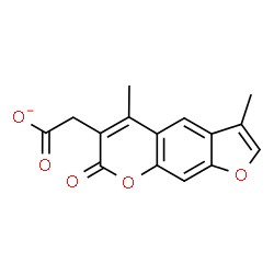 ChemSpider 2D Image | (3,5-Dimethyl-7-oxo-7H-furo[3,2-g]chromen-6-yl)acetate | C15H11O5