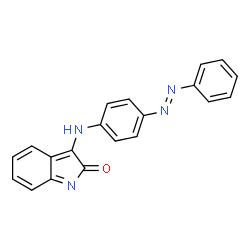 ChemSpider 2D Image | 3-({4-[(E)-Phenyldiazenyl]phenyl}amino)-2H-indol-2-one | C20H14N4O