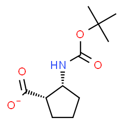 ChemSpider 2D Image | (1S,2R)-2-({[(2-Methyl-2-propanyl)oxy]carbonyl}amino)cyclopentanecarboxylate | C11H18NO4