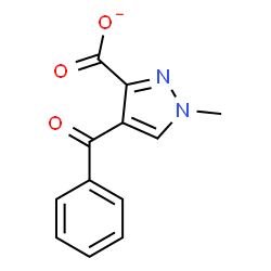 ChemSpider 2D Image | 4-Benzoyl-1-methyl-1H-pyrazole-3-carboxylate | C12H9N2O3