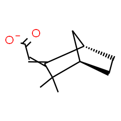 ChemSpider 2D Image | [(1S,4R)-3,3-Dimethylbicyclo[2.2.1]hept-2-ylidene]acetate | C11H15O2