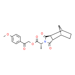 ChemSpider 2D Image | 2-(4-Methoxyphenyl)-2-oxoethyl (2R)-2-[(1S,2S,6S,7S)-3,5-dioxo-4-azatricyclo[5.2.1.0~2,6~]dec-4-yl]propanoate | C21H23NO6