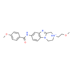 ChemSpider 2D Image | 8-[(4-Methoxybenzoyl)amino]-2-(2-methoxyethyl)-1,2,3,4-tetrahydropyrazino[1,2-a]benzimidazol-2-ium | C21H25N4O3