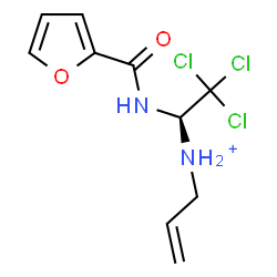 ChemSpider 2D Image | N-[(1R)-2,2,2-Trichloro-1-(2-furoylamino)ethyl]-2-propen-1-aminium | C10H12Cl3N2O2