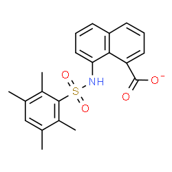 ChemSpider 2D Image | 8-{[(2,3,5,6-Tetramethylphenyl)sulfonyl]amino}-1-naphthoate | C21H20NO4S