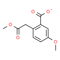 ChemSpider 2D Image | 5-Methoxy-2-(2-methoxy-2-oxoethyl)benzoate | C11H11O5