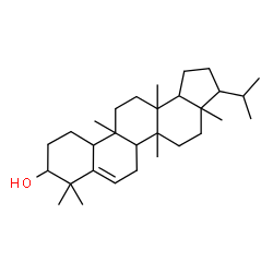 ChemSpider 2D Image | 3-Isopropyl-3a,5a,8,8,11b,13a-hexamethyl-2,3,3a,4,5,5a,5b,6,8,9,10,11,11a,11b,12,13,13a,13b-octadecahydro-1H-cyclopenta[a]chrysen-9-ol  | C30H50O