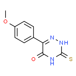 ChemSpider 2D Image | 6-(4-Methoxyphenyl)-3-thioxo-3,4-dihydro-1,2,4-triazin-5(2H)-one | C10H9N3O2S