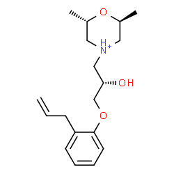 ChemSpider 2D Image | (2S,6S)-4-[(2S)-3-(2-Allylphenoxy)-2-hydroxypropyl]-2,6-dimethylmorpholin-4-ium | C18H28NO3