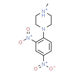 ChemSpider 2D Image | 4-(2,4-Dinitrophenyl)-1-methylpiperazin-1-ium | C11H15N4O4