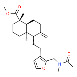 ChemSpider 2D Image | Methyl (1S,4aR,5S,8aS)-5-[2-(2-{[acetyl(methyl)amino]methyl}-3-furyl)ethyl]-1,4a-dimethyl-6-methylenedecahydro-1-naphthalenecarboxylate | C25H37NO4