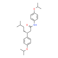 ChemSpider 2D Image | (3R)-N,3-Bis(4-isopropoxyphenyl)-6-methylheptanamide | C26H37NO3