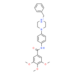 ChemSpider 2D Image | 1-Benzyl-4-{4-[(3,4,5-trimethoxybenzoyl)amino]phenyl}piperazin-1-ium | C27H32N3O4