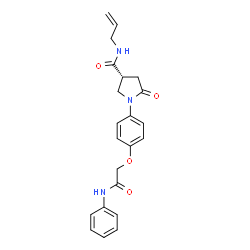 ChemSpider 2D Image | (3R)-N-Allyl-1-[4-(2-anilino-2-oxoethoxy)phenyl]-5-oxo-3-pyrrolidinecarboxamide | C22H23N3O4