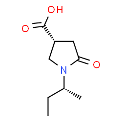 ChemSpider 2D Image | (3R)-1-[(2R)-2-Butanyl]-5-oxo-3-pyrrolidinecarboxylic acid | C9H15NO3