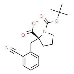 ChemSpider 2D Image | (2R)-2-(2-Cyanobenzyl)-1-{[(2-methyl-2-propanyl)oxy]carbonyl}-2-pyrrolidinecarboxylate | C18H21N2O4