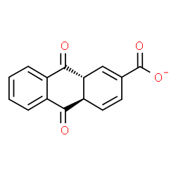ChemSpider 2D Image | (4aR,9aR)-9,10-Dioxo-4a,9,9a,10-tetrahydro-2-anthracenecarboxylate | C15H9O4