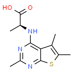 ChemSpider 2D Image | N-(2,5,6-Trimethylthieno[2,3-d]pyrimidin-4-yl)-L-alanine | C12H15N3O2S