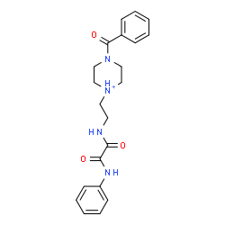 ChemSpider 2D Image | 1-(2-{[Anilino(oxo)acetyl]amino}ethyl)-4-benzoylpiperazin-1-ium | C21H25N4O3