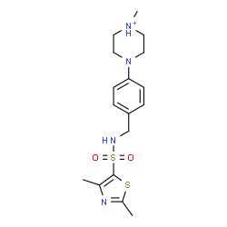ChemSpider 2D Image | 4-[4-({[(2,4-Dimethyl-1,3-thiazol-5-yl)sulfonyl]amino}methyl)phenyl]-1-methylpiperazin-1-ium | C17H25N4O2S2