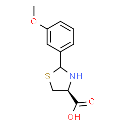 ChemSpider 2D Image | (4S)-2-(3-Methoxyphenyl)-1,3-thiazolidine-4-carboxylic acid | C11H13NO3S