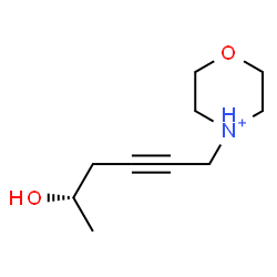 ChemSpider 2D Image | 4-[(5S)-5-Hydroxy-2-hexyn-1-yl]morpholin-4-ium | C10H18NO2