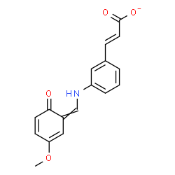 ChemSpider 2D Image | (2E)-3-(3-{[(3-Methoxy-6-oxo-2,4-cyclohexadien-1-ylidene)methyl]amino}phenyl)acrylate | C17H14NO4