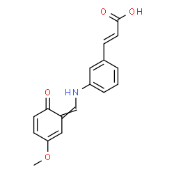 ChemSpider 2D Image | (2E)-3-(3-{[(3-Methoxy-6-oxo-2,4-cyclohexadien-1-ylidene)methyl]amino}phenyl)acrylic acid | C17H15NO4