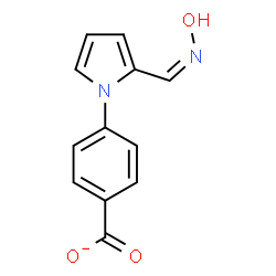 ChemSpider 2D Image | 4-{2-[(Z)-(Hydroxyimino)methyl]-1H-pyrrol-1-yl}benzoate | C12H9N2O3