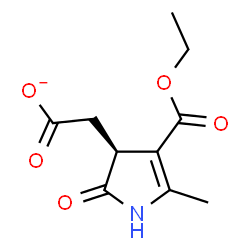 ChemSpider 2D Image | [(3S)-4-(Ethoxycarbonyl)-5-methyl-2-oxo-2,3-dihydro-1H-pyrrol-3-yl]acetate | C10H12NO5