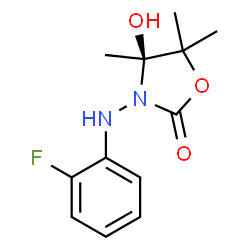 ChemSpider 2D Image | (4S)-3-[(2-Fluorophenyl)amino]-4-hydroxy-4,5,5-trimethyl-1,3-oxazolidin-2-one | C12H15FN2O3